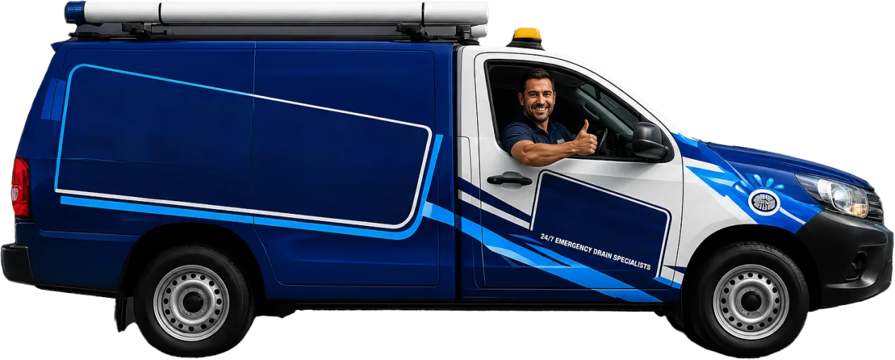 Our drain service van out on a Dee Why job