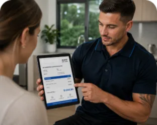 Going through the estimate with a Dee Why customer
