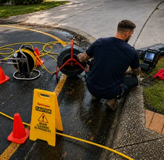 Repairing a burst drain pipe at a Dee Why home